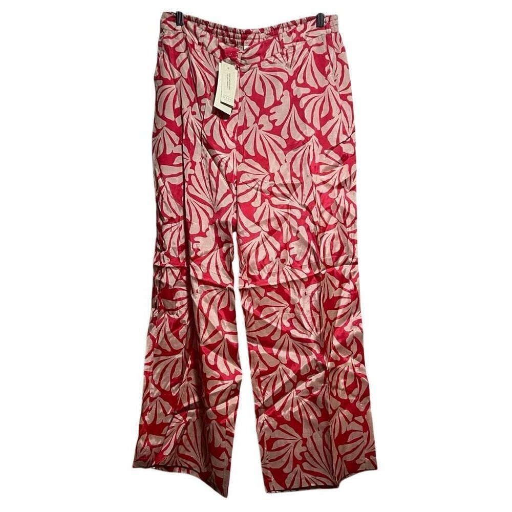 Masai Copenhagen Hibiscus Floral Tropical Print high waisted trousers XL